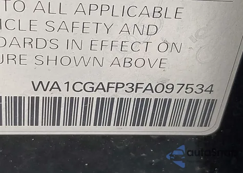 2015 Audi Sq5 3.0T Premium Plus из США, поврежденный, VIN WA1CGAFP3FA097534